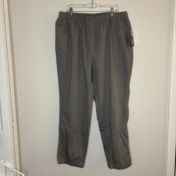 WOMAN WITHIN NEW Pull On Pant Womens 22W Gray Elastic Waist Stretch - Picture 3 of 8